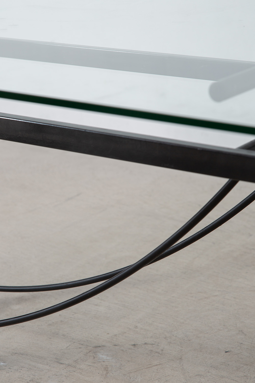 Sculptural Geometric Dining Table in Mable , Glass and Metal