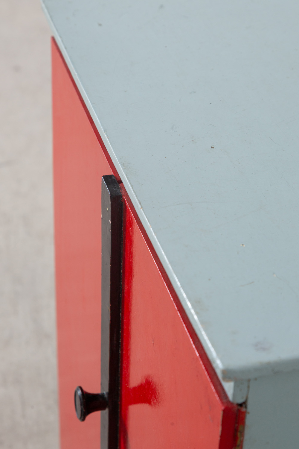 Vintage Small Cabinet in Red and Light Blue