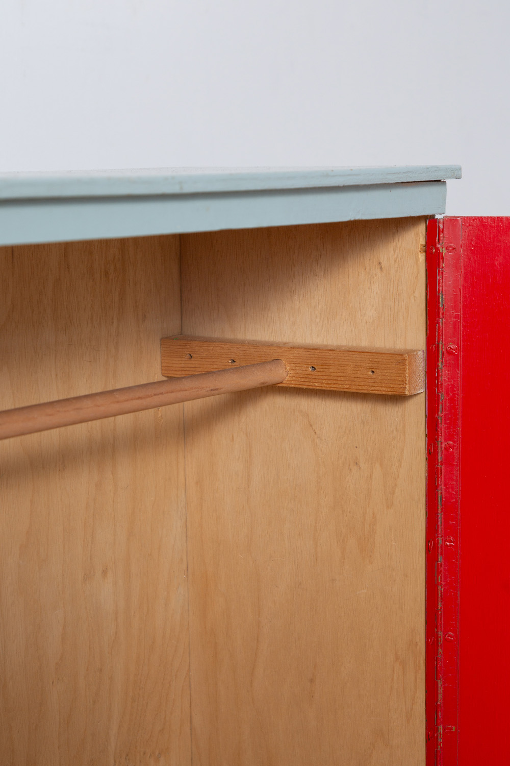 Vintage Small Cabinet in Red and Light Blue