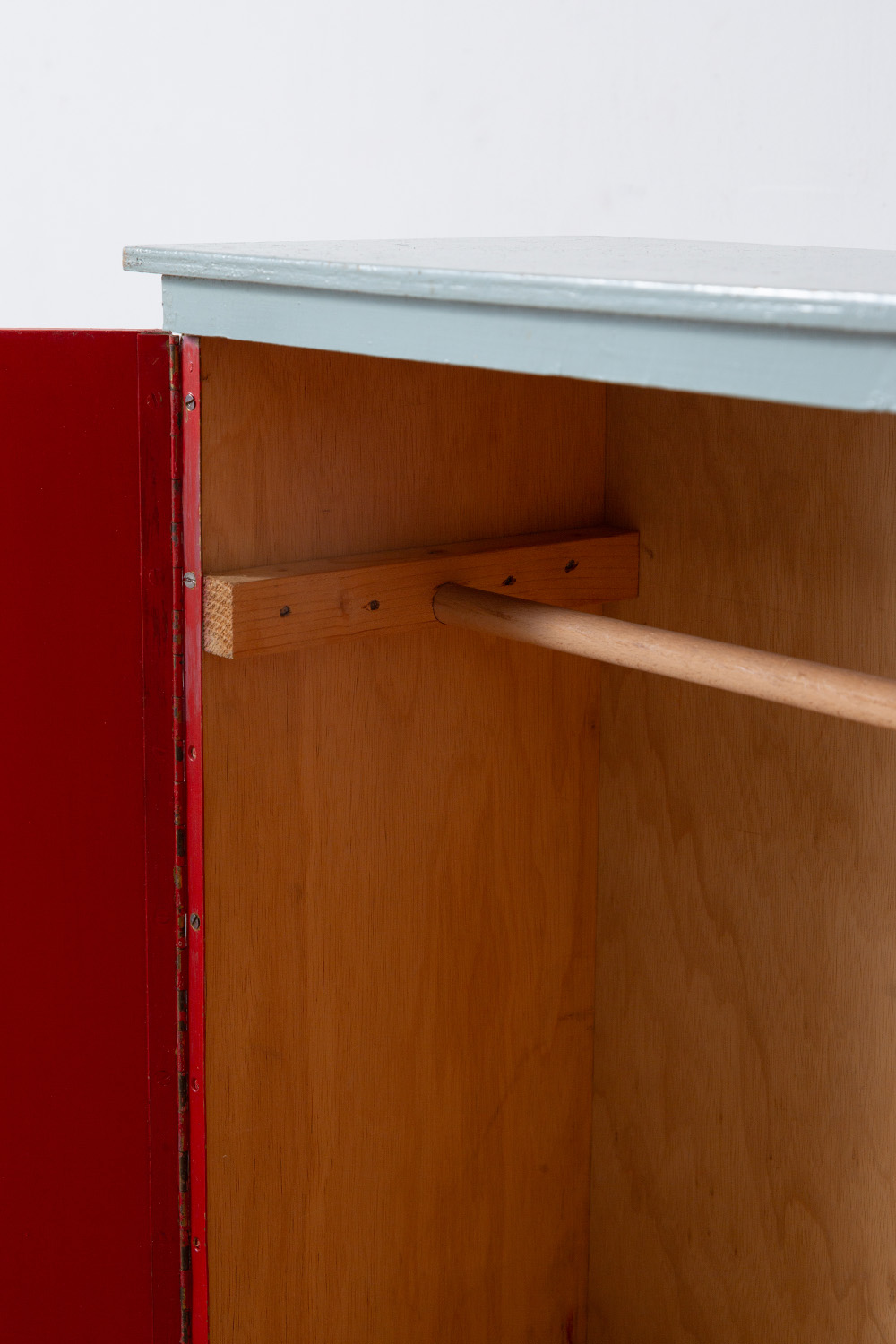 Vintage Small Cabinet in Red and Light Blue