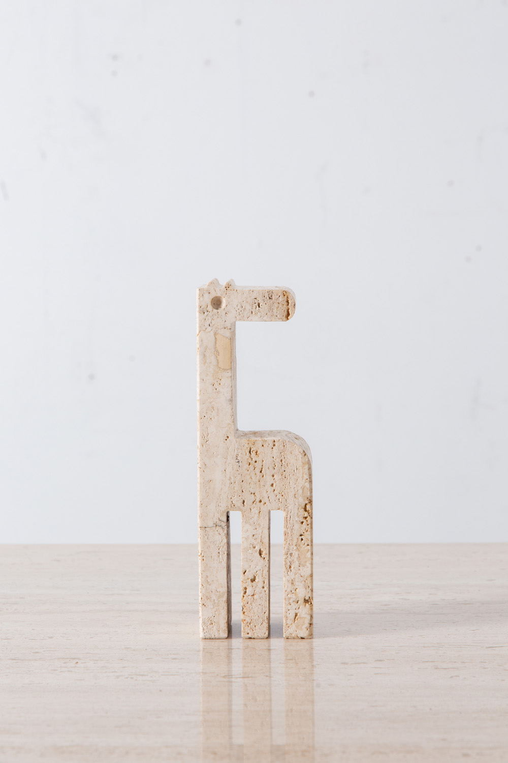 Giraffe Figure Bookend by Fratelli Mannelli for LS in Travertine