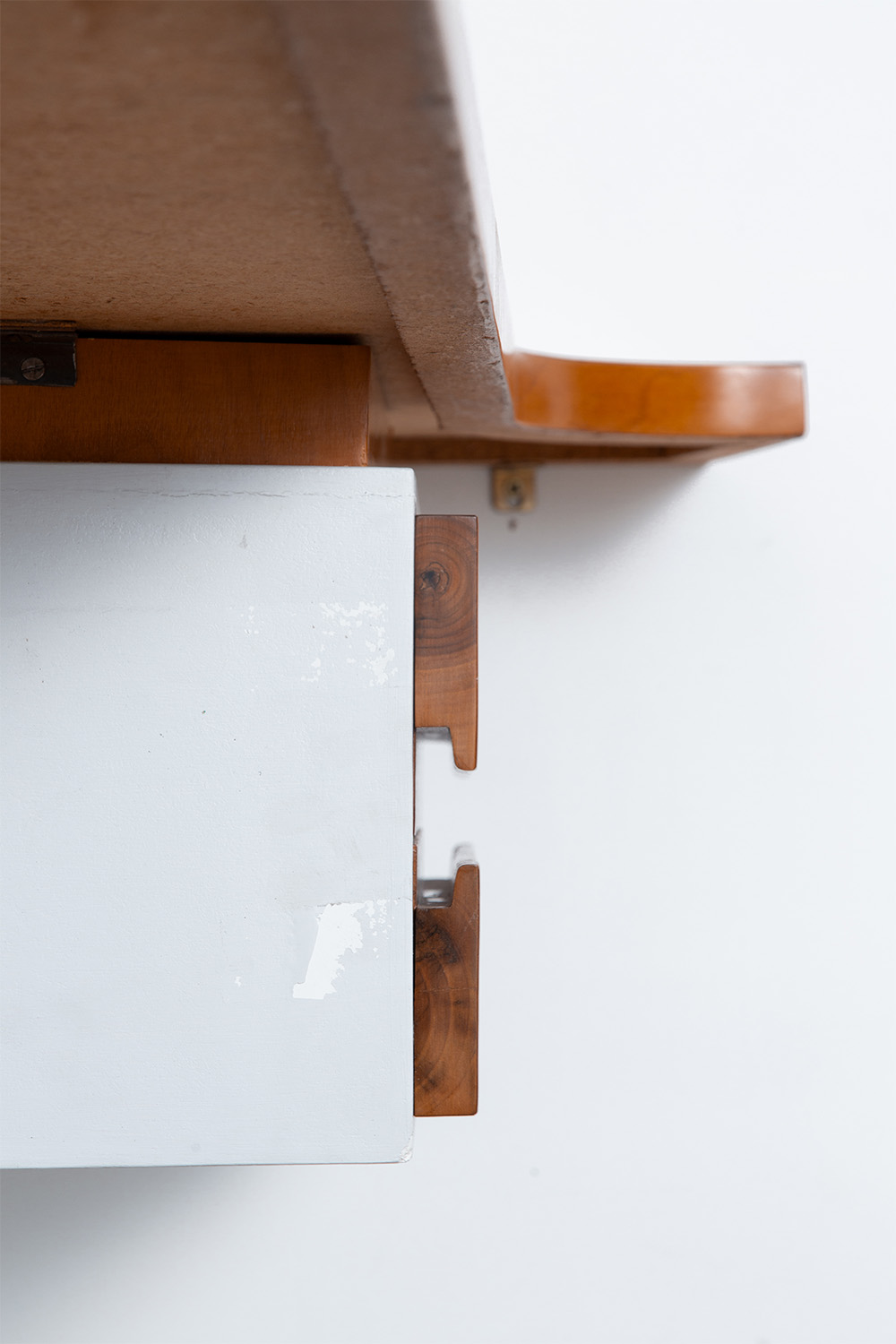 Corner Wall Desk by Vittorio Dassi in Steel and Wood