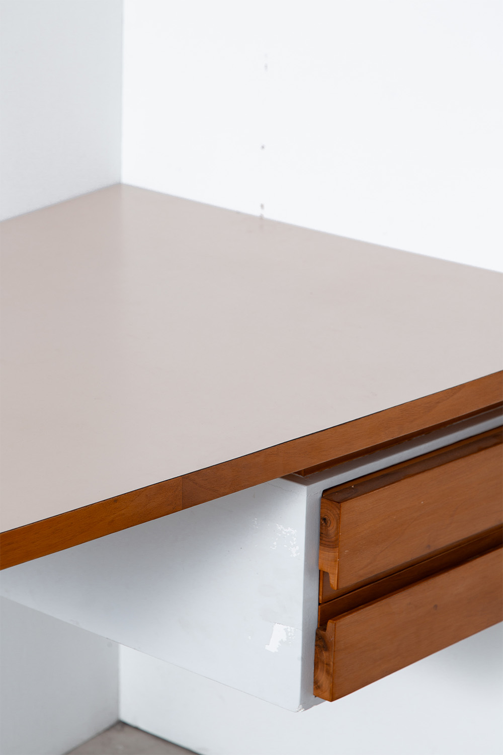 Corner Wall Desk by Vittorio Dassi in Steel and Wood