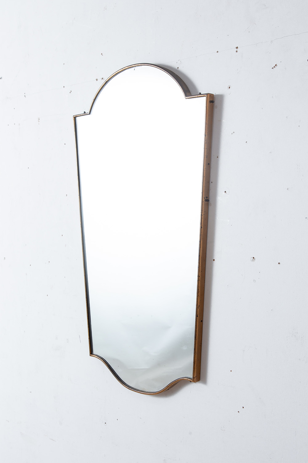 Italian Vintage Wall Mirror in Brass