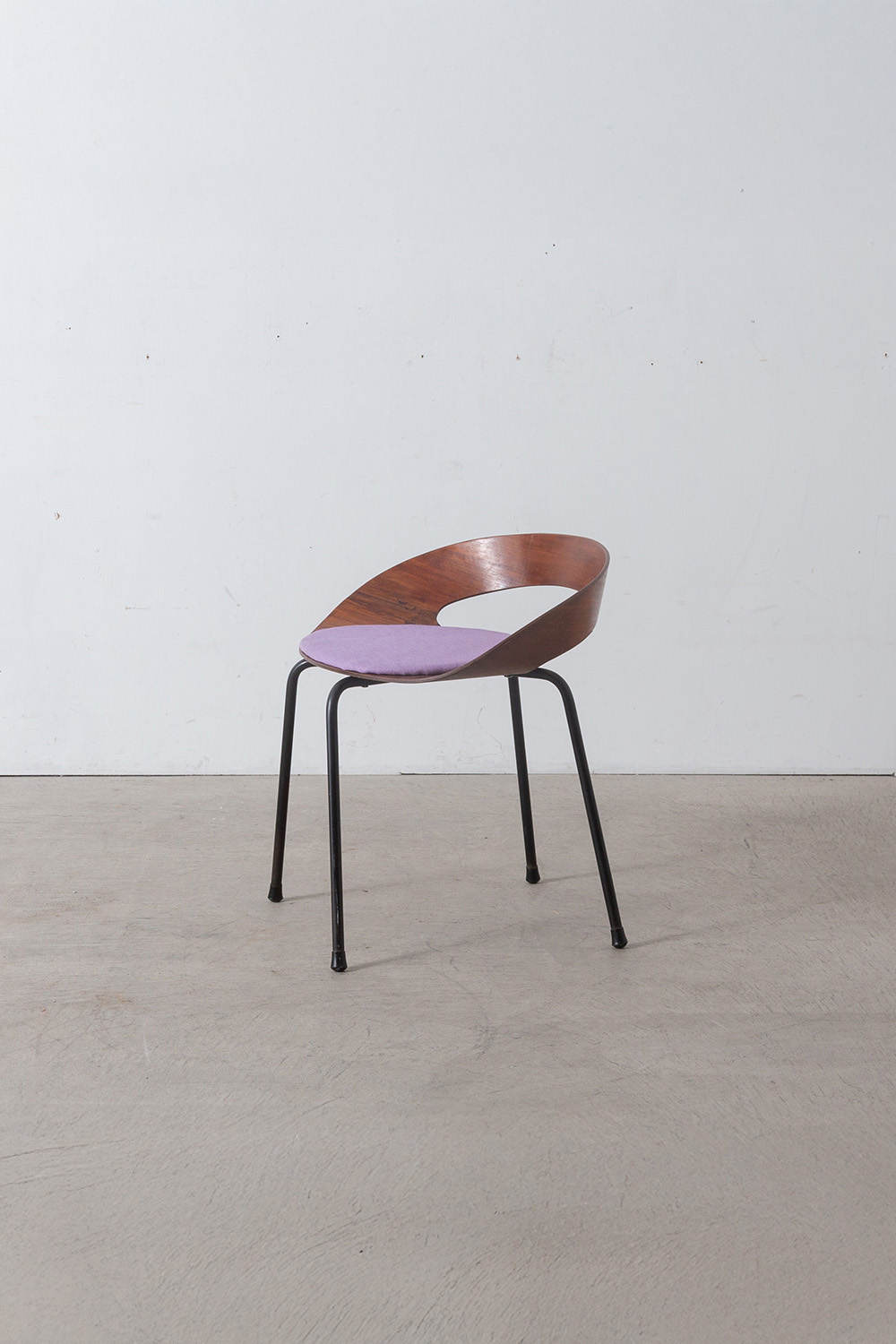 ‘PA1’ Stool by Luciano Nustrini for Poltronova in Wood , Steel and Fabric