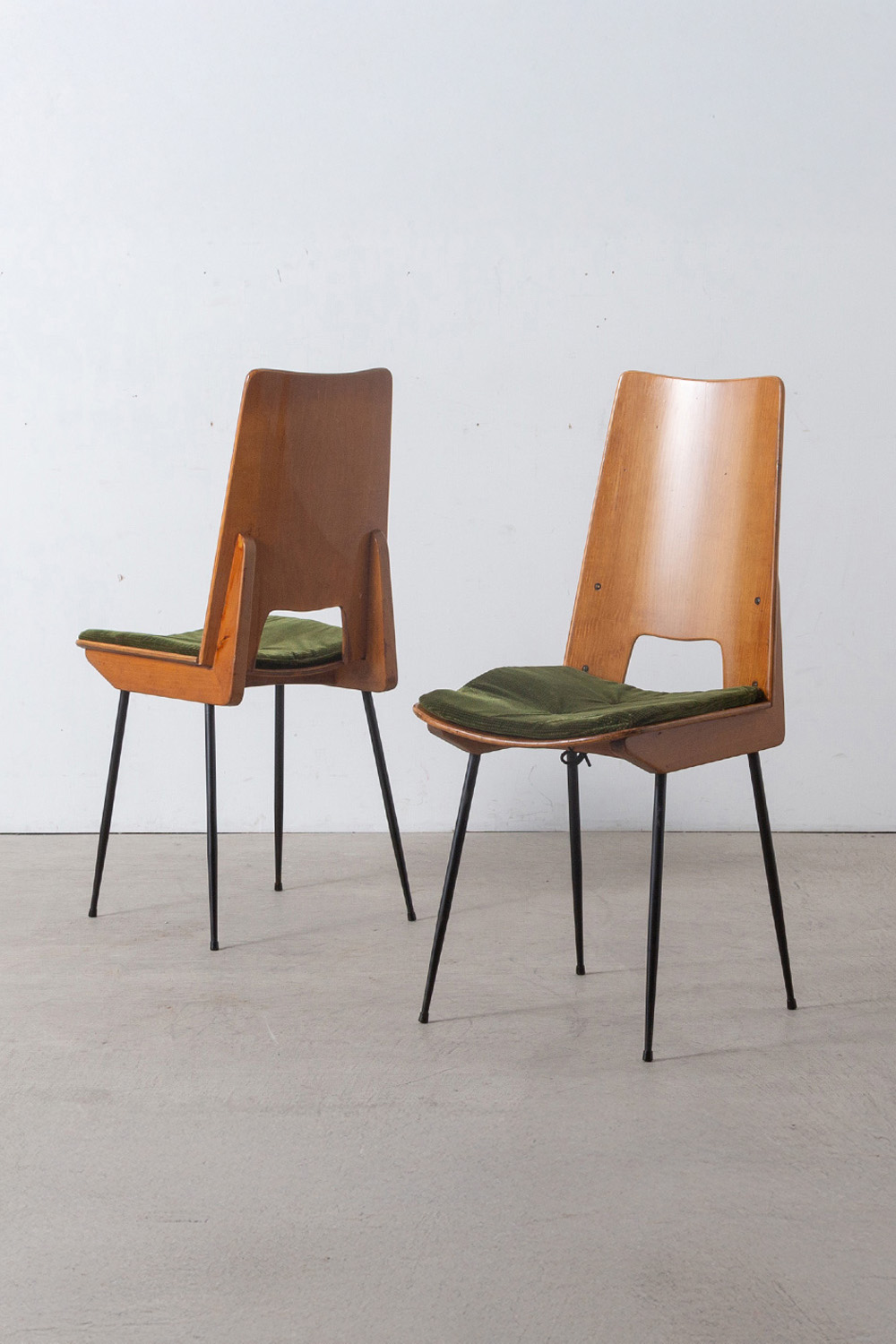 Dining Chair by Carlo Ratti for Legni Curvati in Wood and Fabric