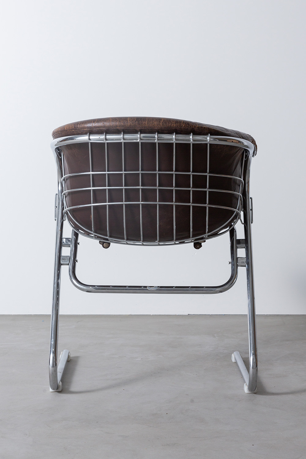 ‘Flynn’ Chair by Gastone Rinaldi for Thema in Leather and Chrome