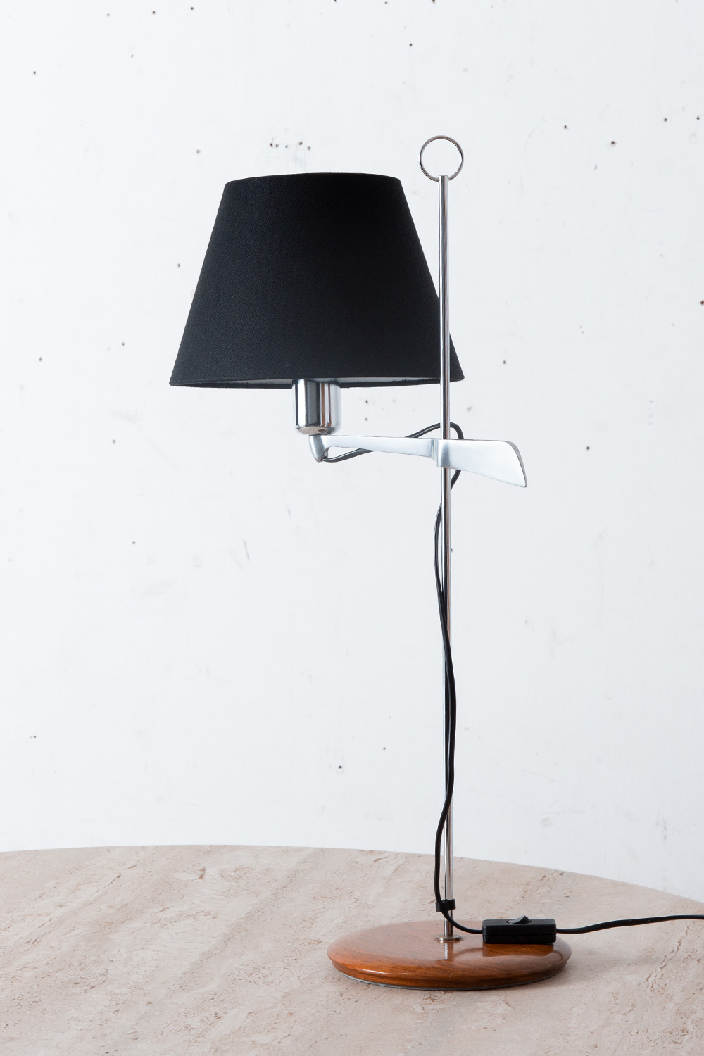 Table Lamp in Wood and Steel