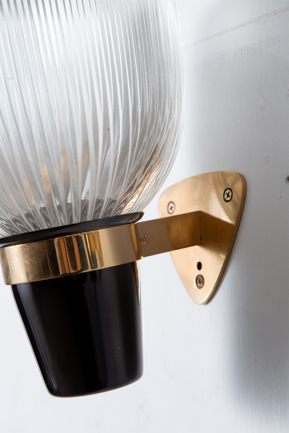 ‘LP5’ Wall Lamp by Ignazio Gardella for Azucena in Brass , Glass and Steel