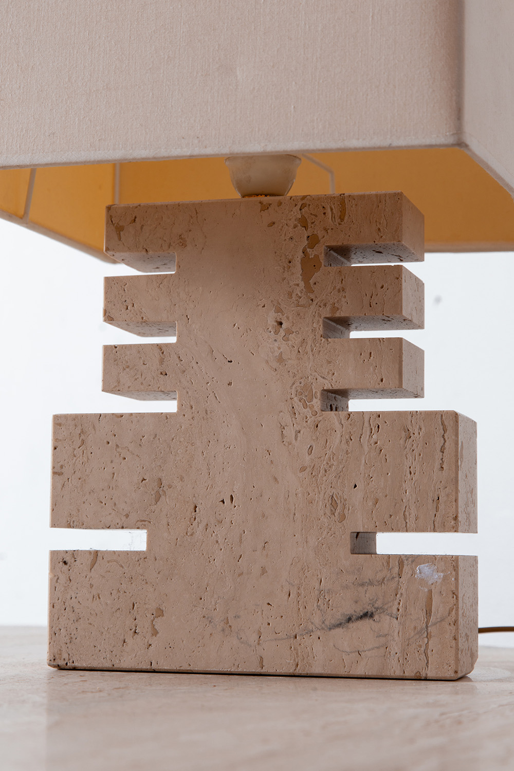 Table Lamp in Travertine