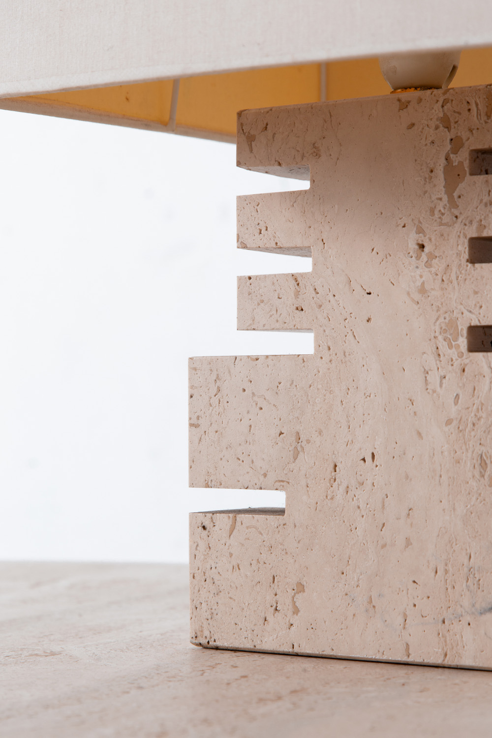 Table Lamp in Travertine