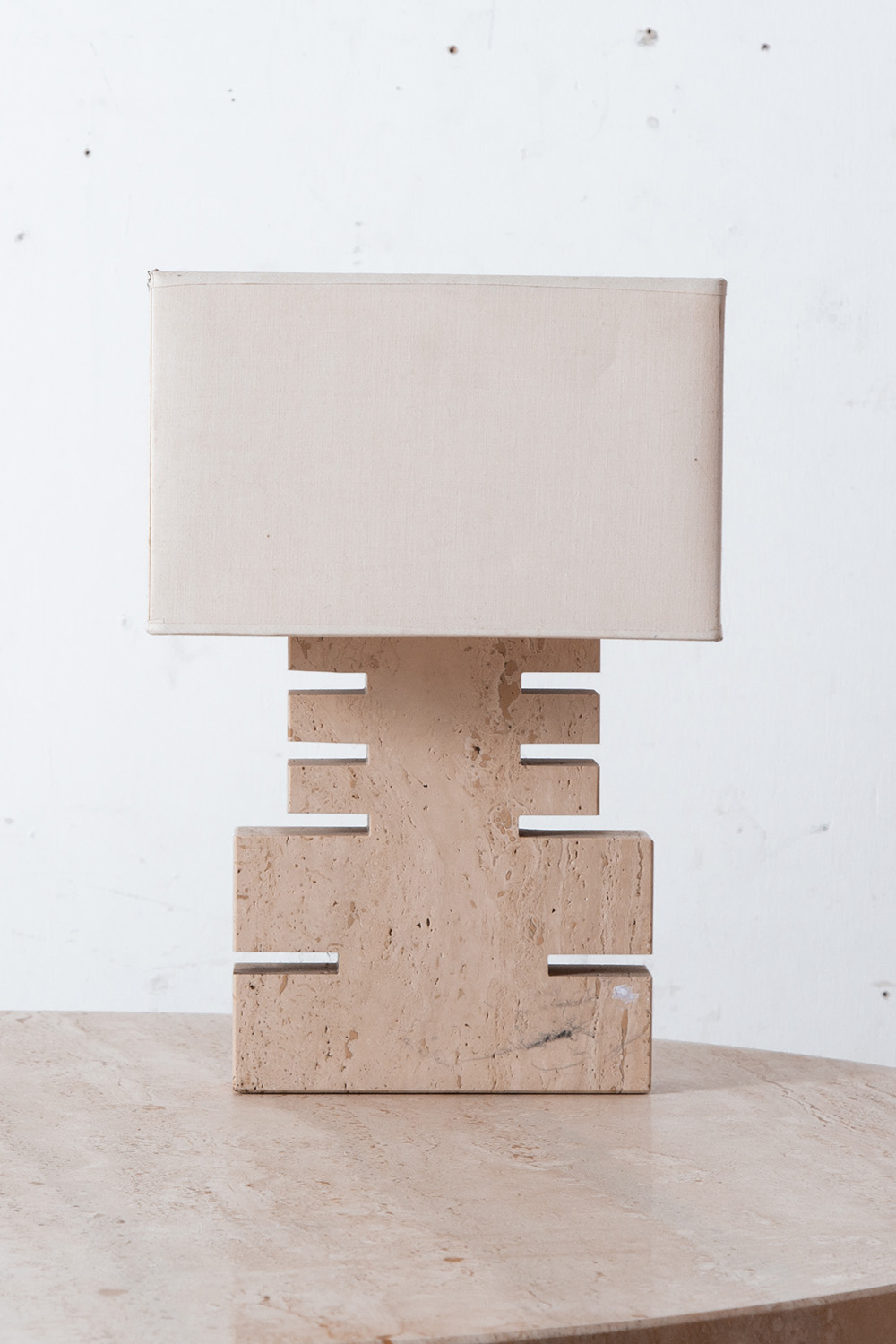 Table Lamp in Travertine