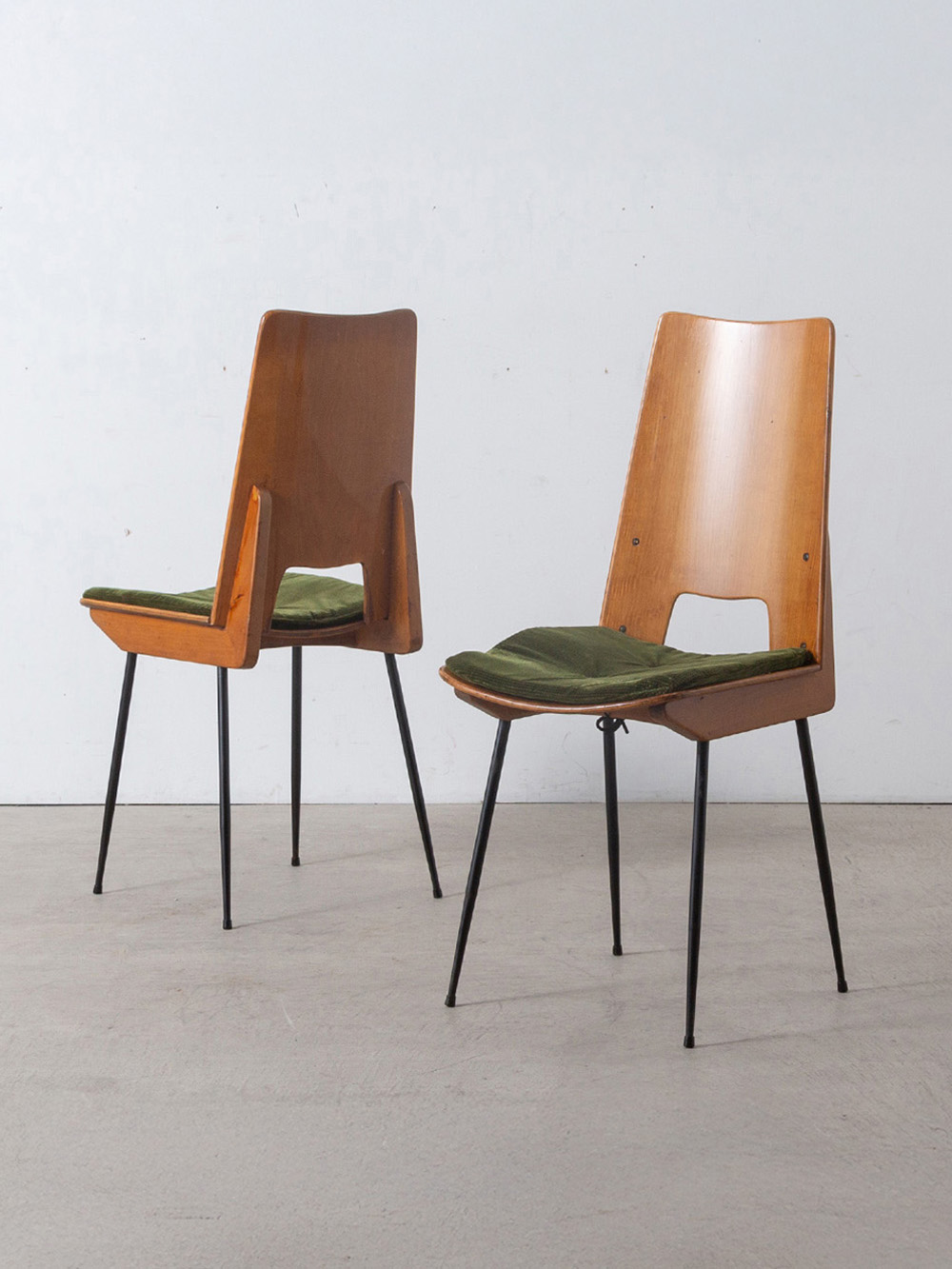 Dining Chair by Carlo Ratti for Legni Curvati in Wood and Fabric