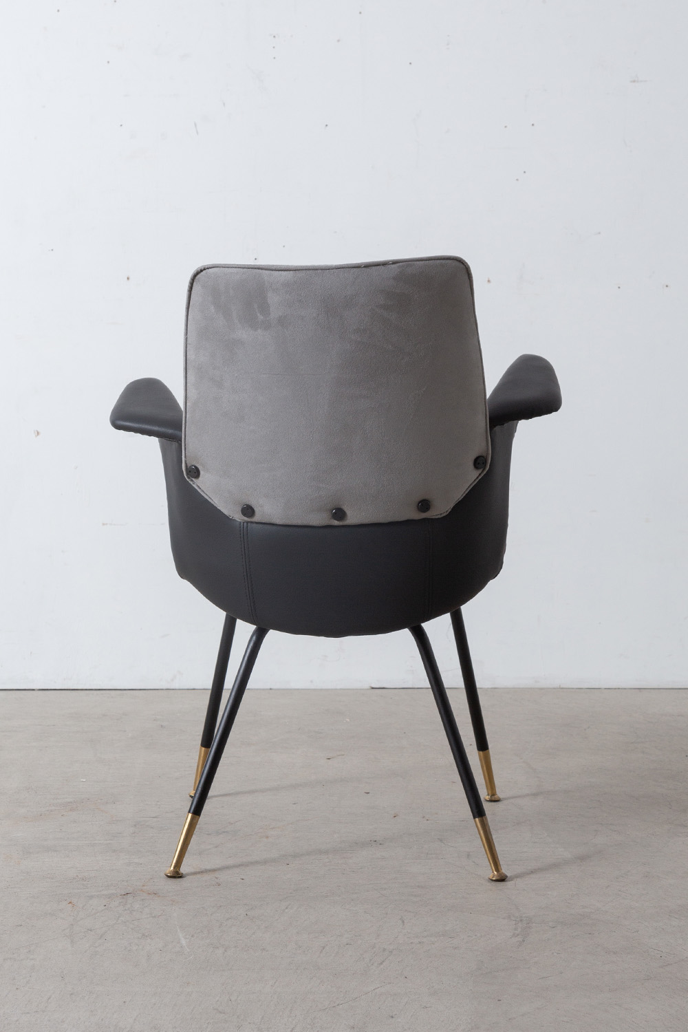 ‘Du 20’ Arm Chair by Gastone Rinaldi for RIMA in Metal , Leather and Fabric