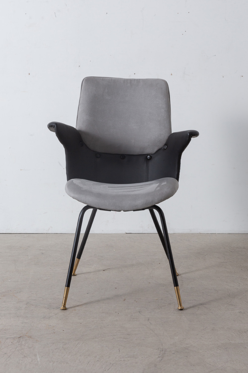 ‘Du 20’ Arm Chair by Gastone Rinaldi for RIMA in Metal , Leather and Fabric