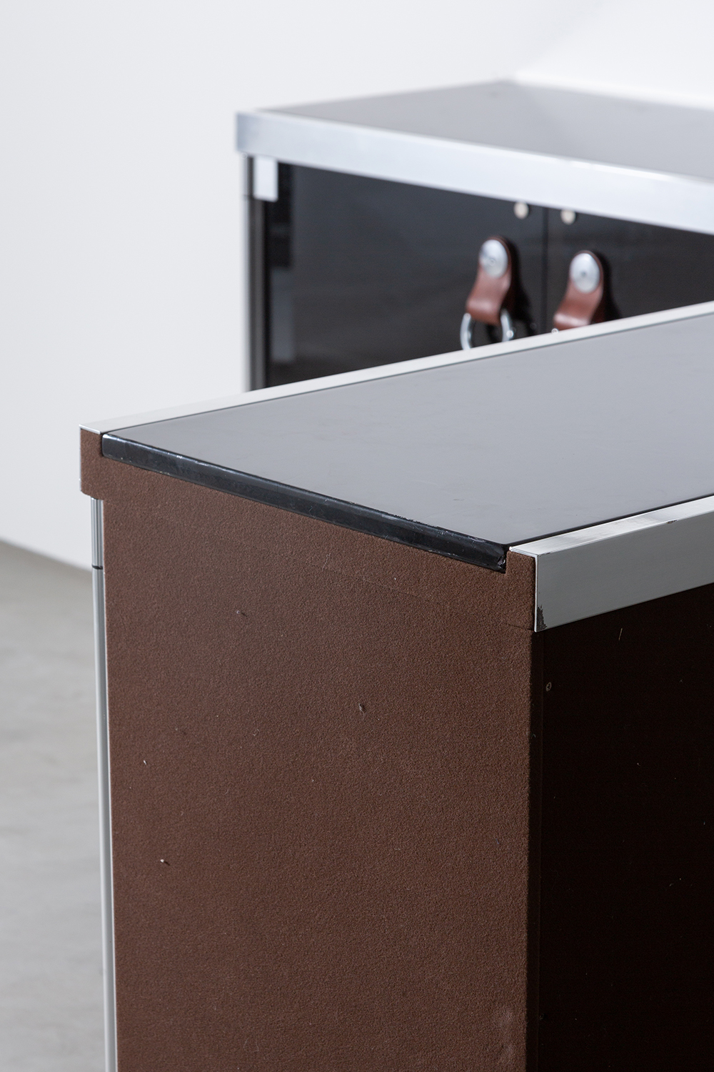 Sideboard by Guido Faleschini in Metal , Glass and Leather