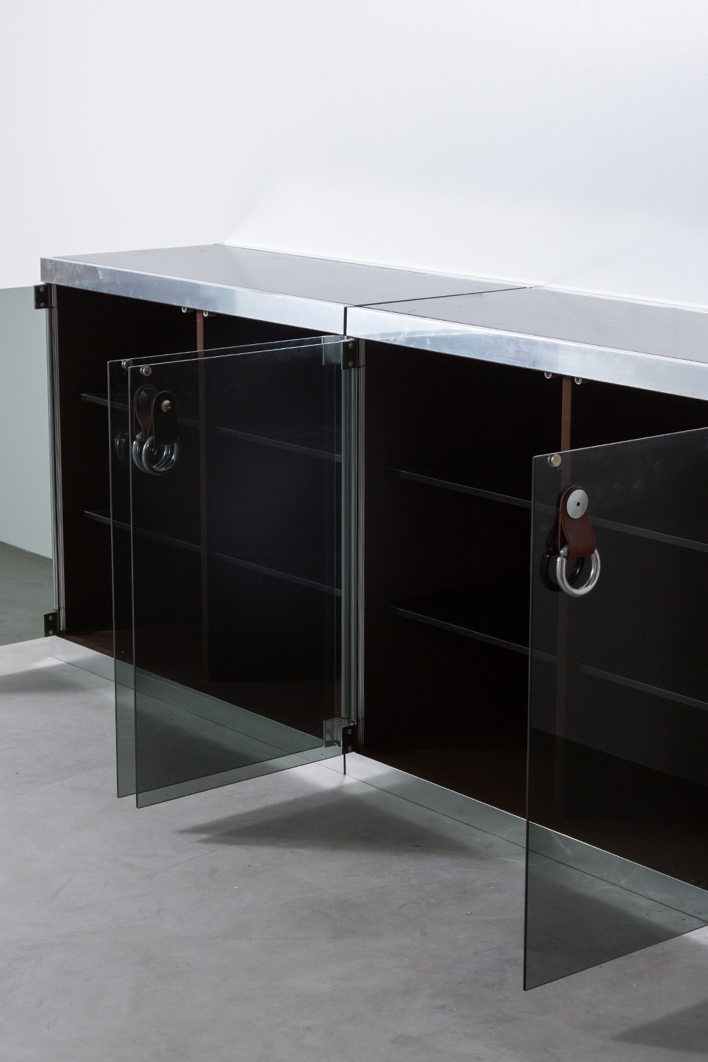 Sideboard by Guido Faleschini in Metal , Glass and Leather