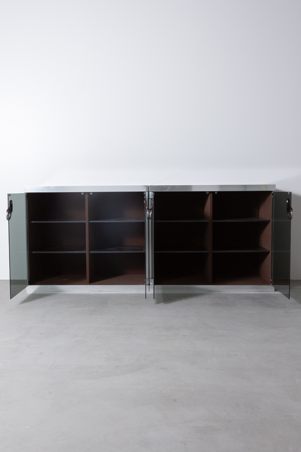 Sideboard by Guido Faleschini in Metal , Glass and Leather