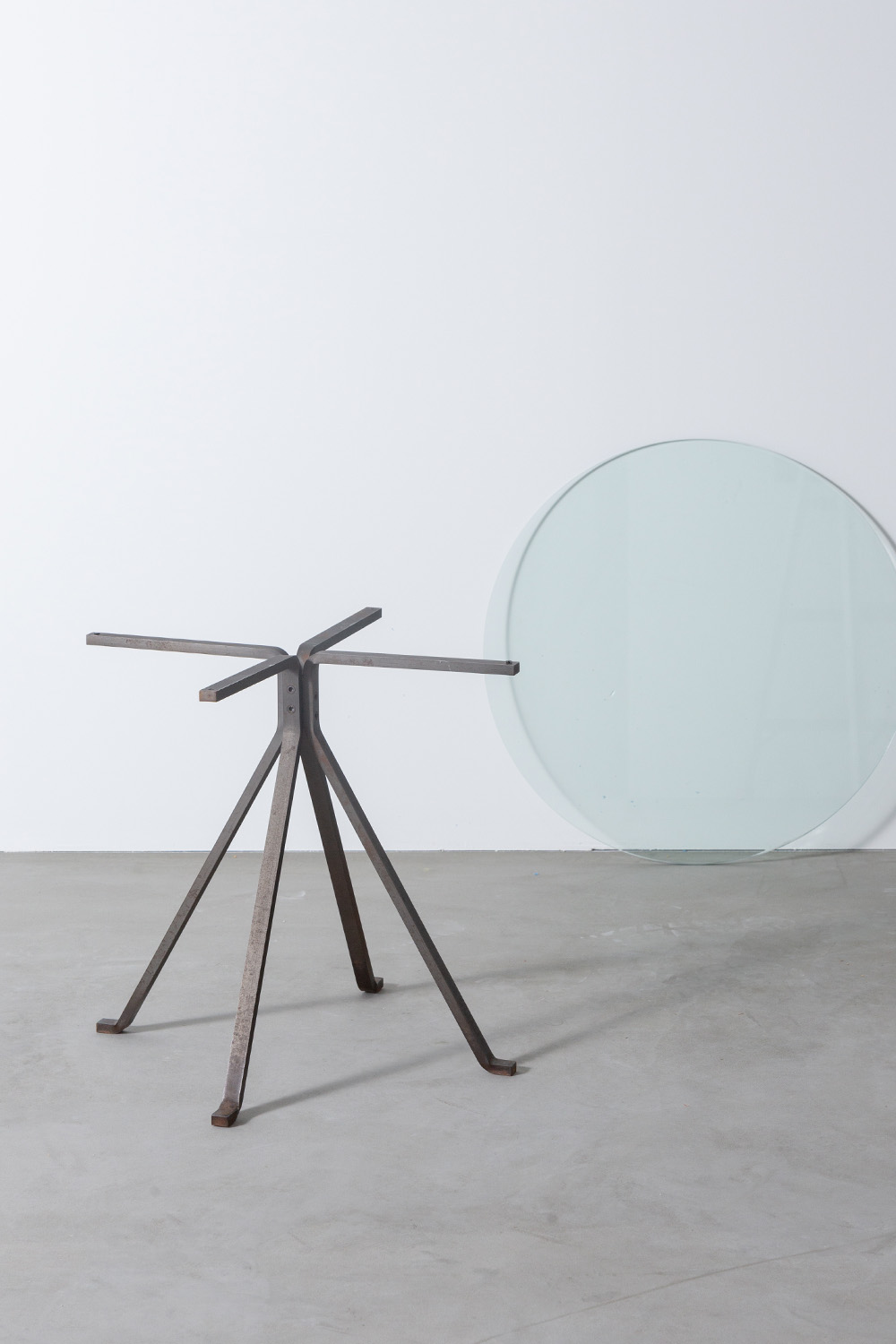 ‘Cugino’ Coffee Table by Enzo Mari for Driade in Glass and Steel