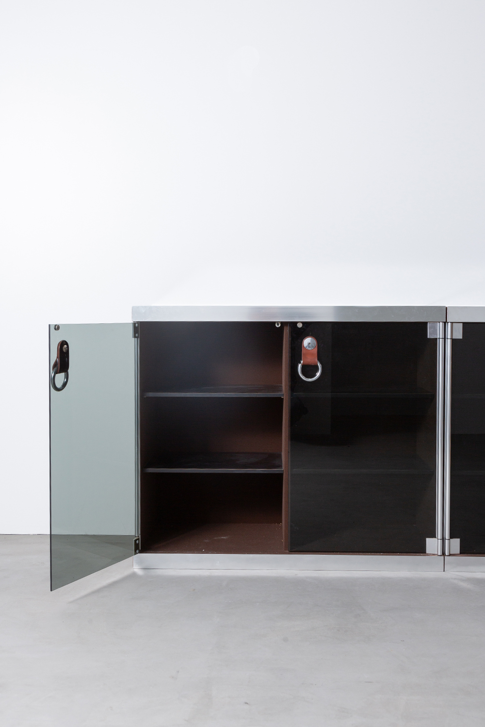 Sideboard by Guido Faleschini in Metal , Glass and Leather