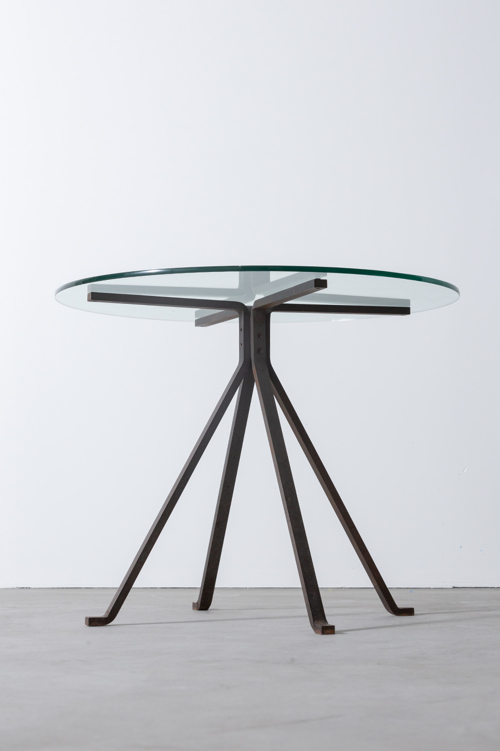 ‘Cugino’ Coffee Table by Enzo Mari for Driade in Glass and Steel