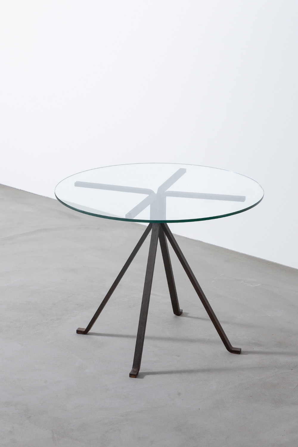 ‘Cugino’ Coffee Table by Enzo Mari for Driade in Glass and Steel