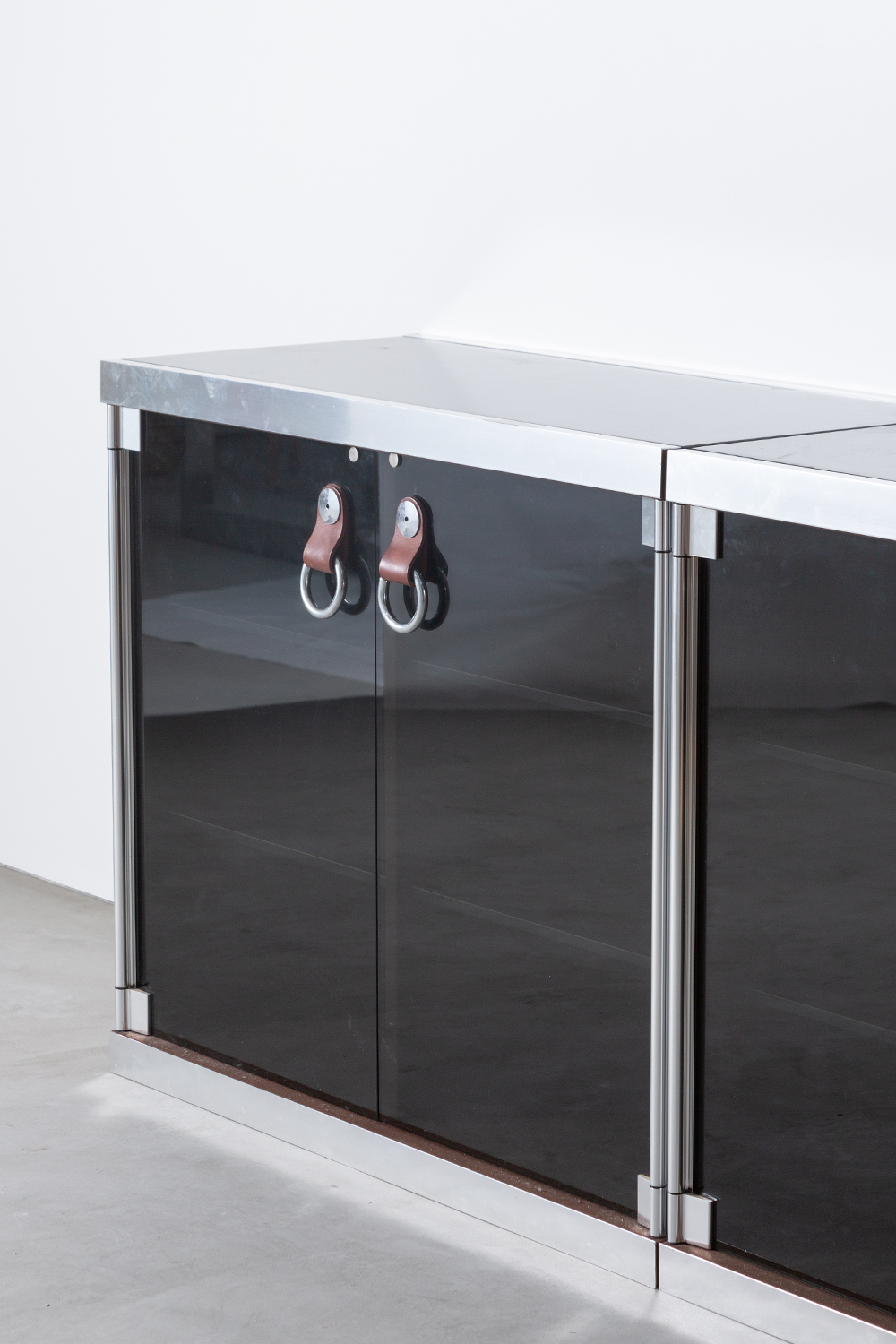 Sideboard by Guido Faleschini in Metal , Glass and Leather