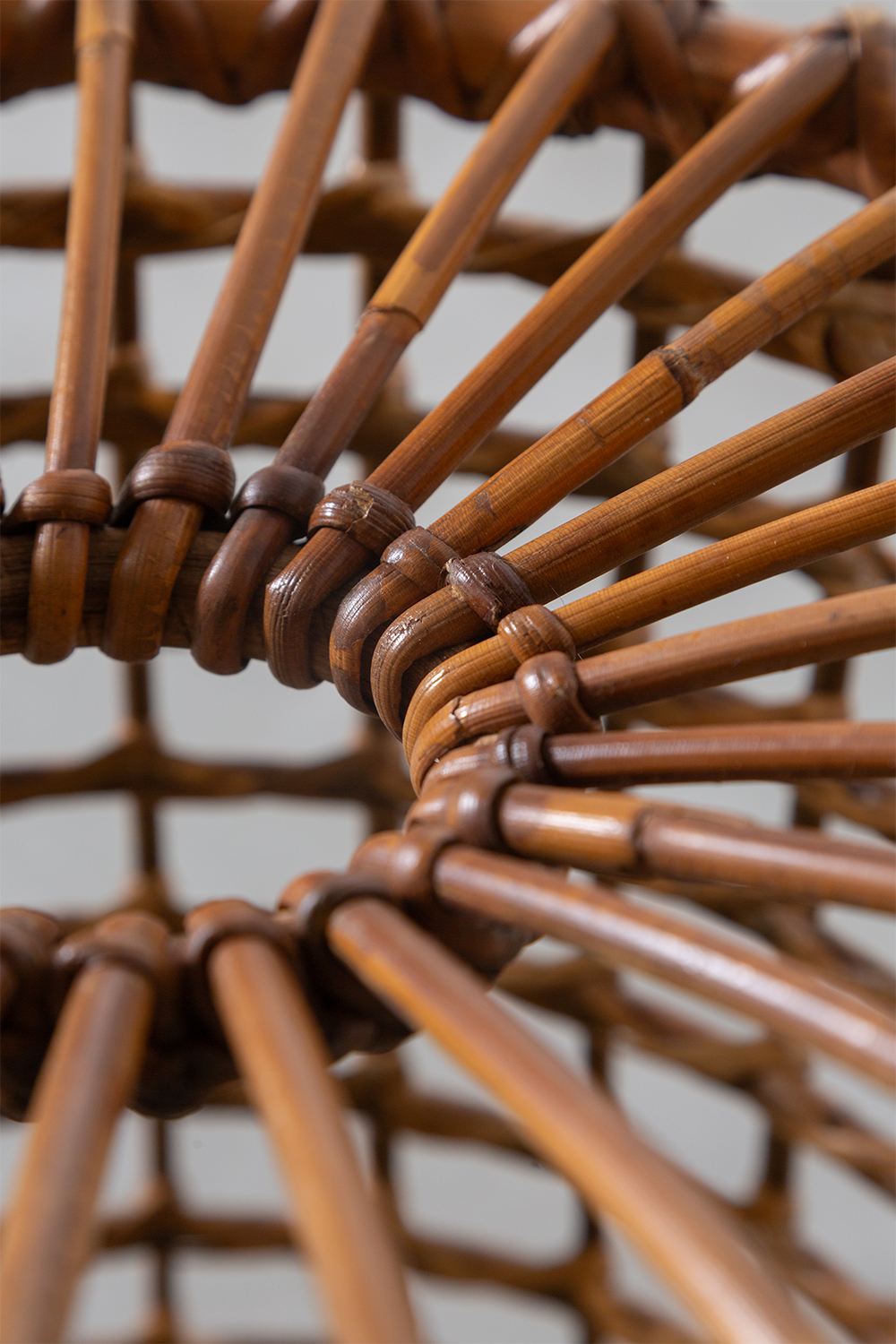 Tito Agnoli Style Stool in Rattan