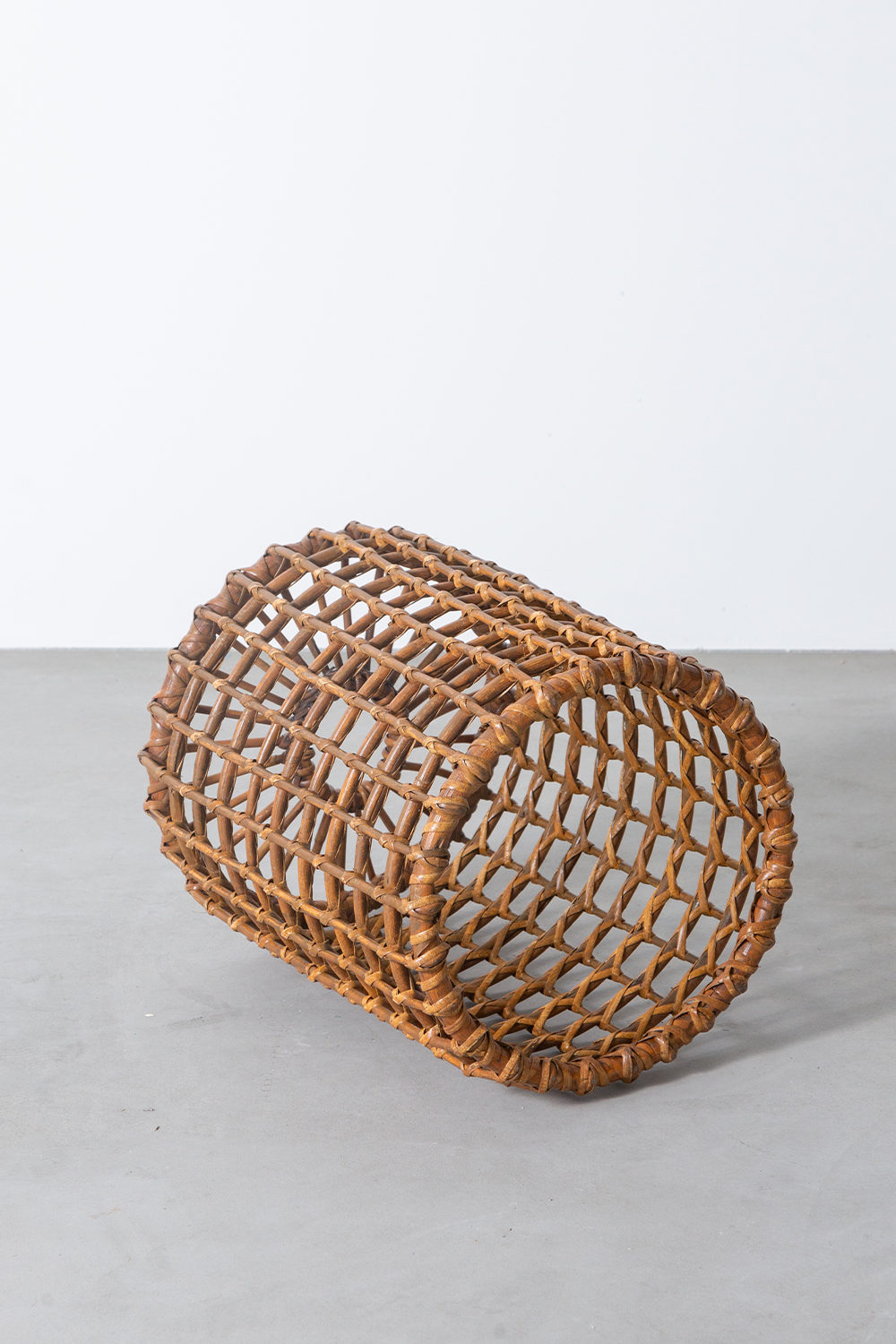 Tito Agnoli Style Stool in Rattan