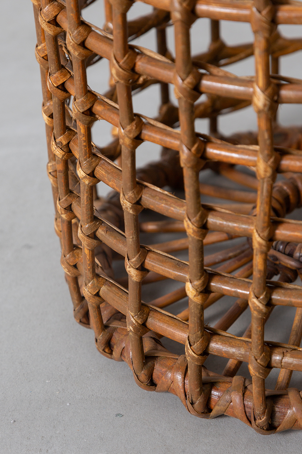 Tito Agnoli Style Stool in Rattan