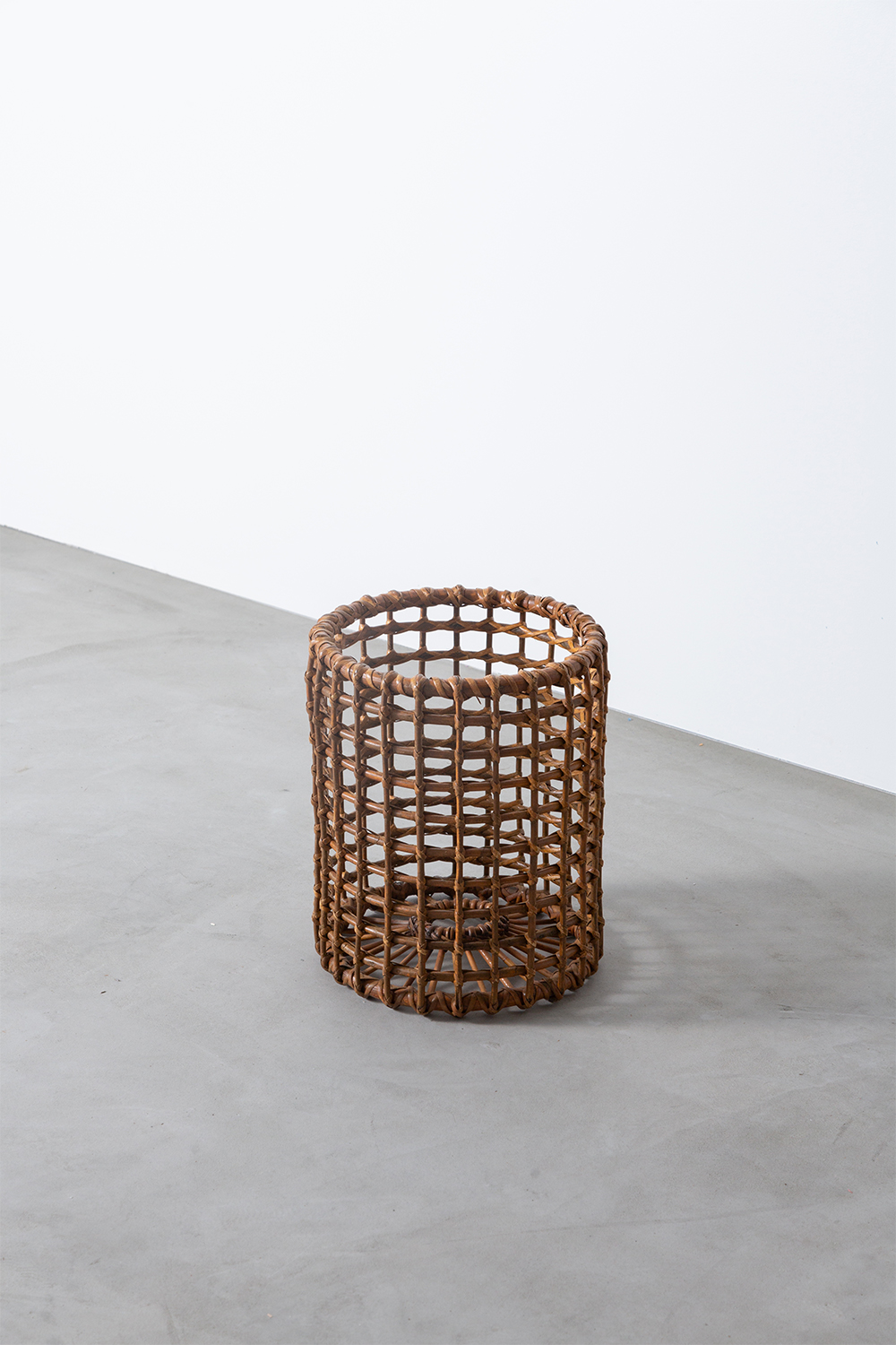 Tito Agnoli Style Stool in Rattan