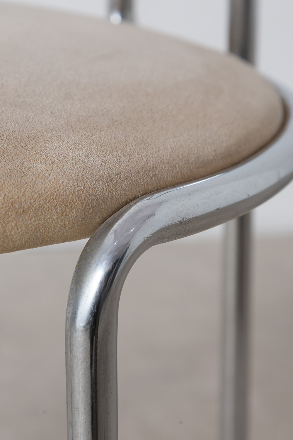 Dining Chair by Gianfranco Frattini in Steel and Fabric