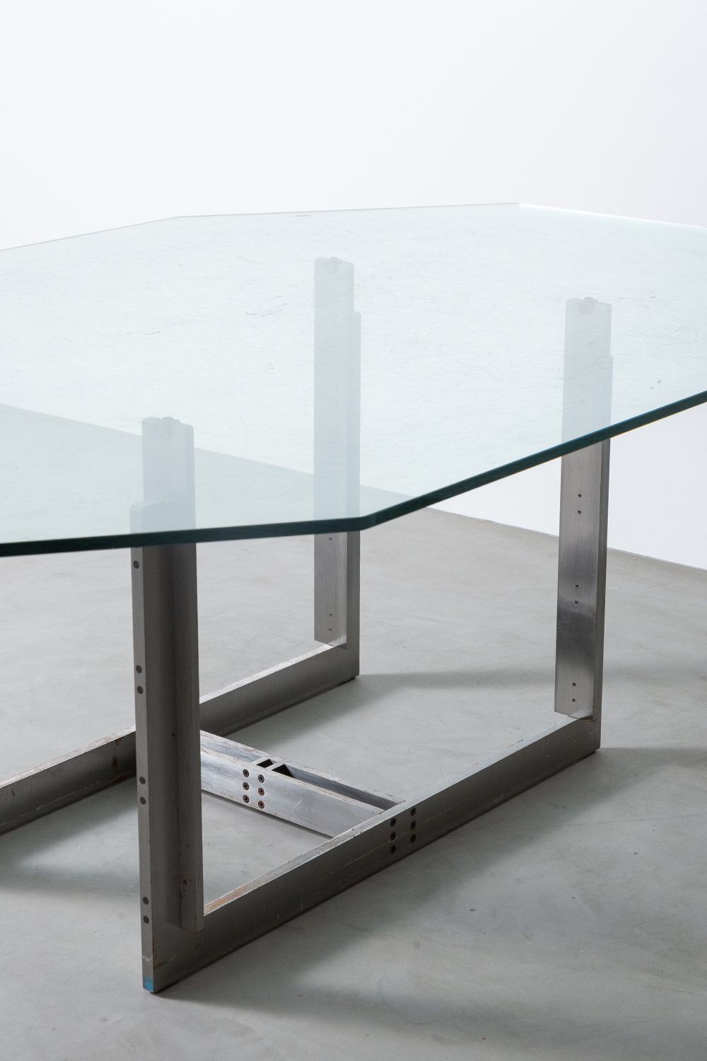 ‘Sarpi’ Dining Table by Carlo Scarpa for Simon Gavina in Metal and Glass