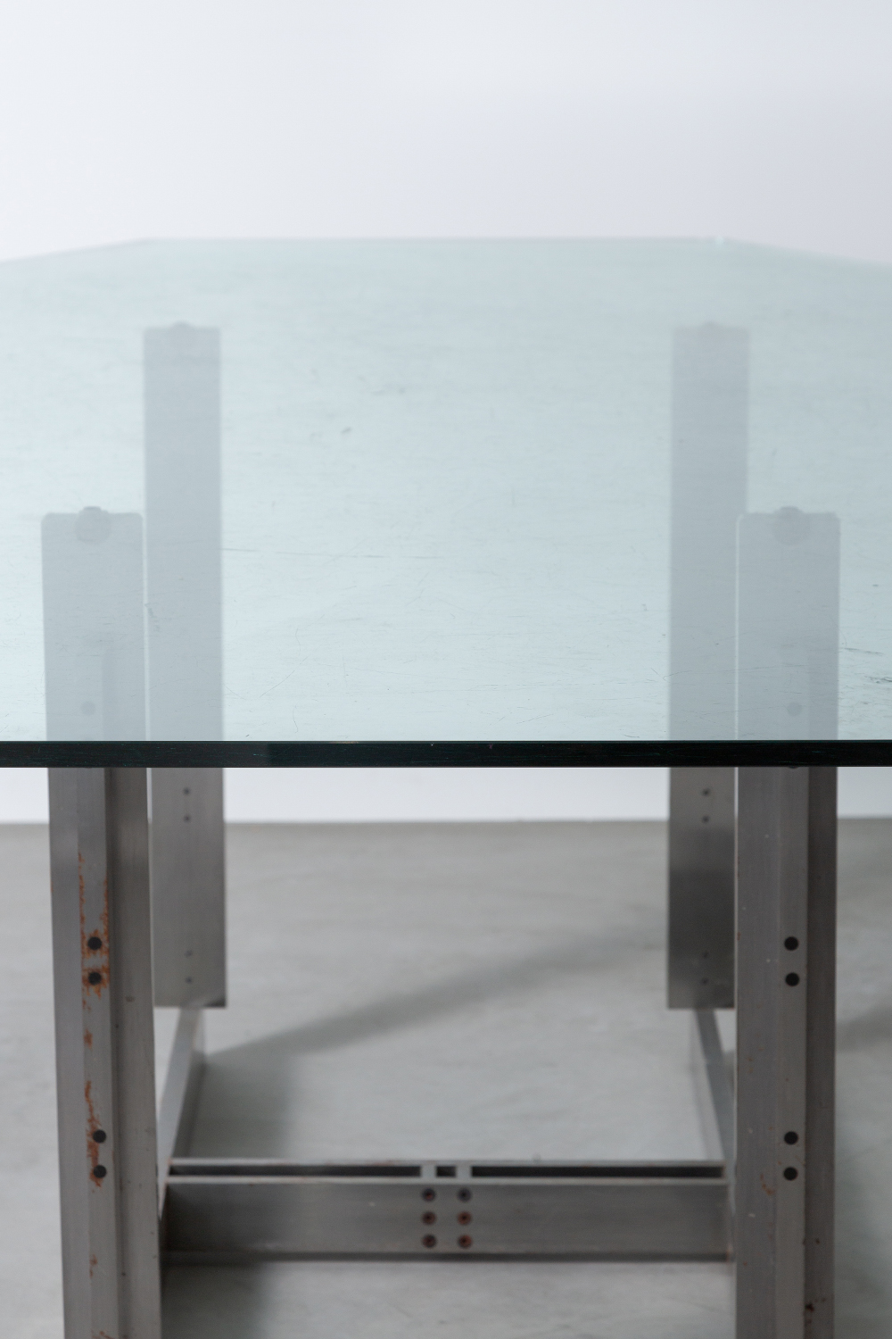 ‘Sarpi’ Dining Table by Carlo Scarpa for Simon Gavina in Metal and Glass