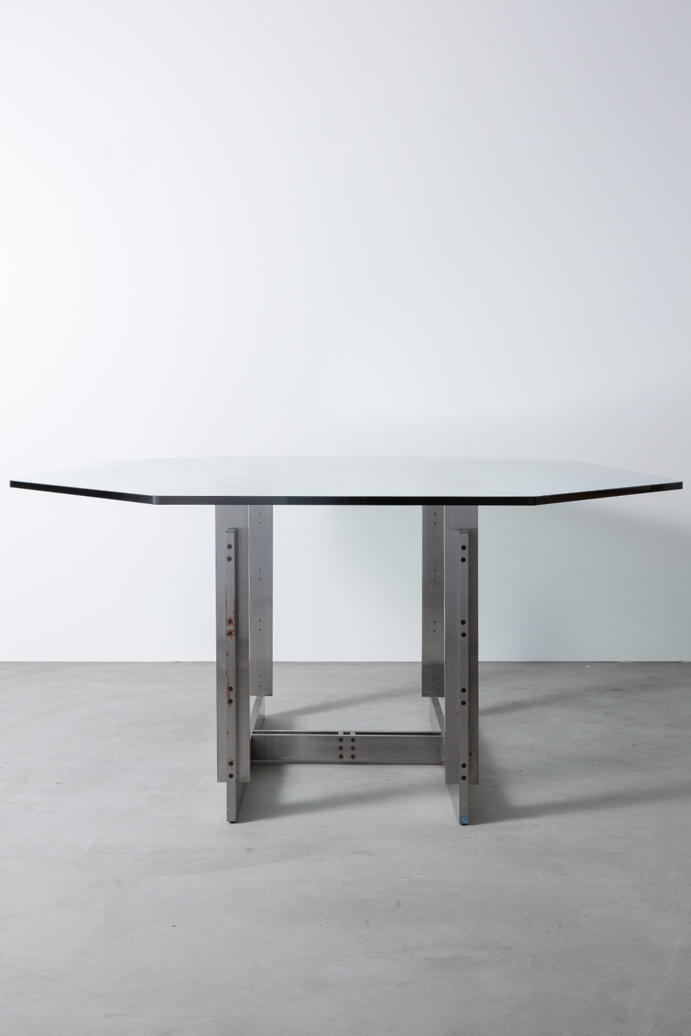 ‘Sarpi’ Dining Table by Carlo Scarpa for Simon Gavina in Metal and Glass