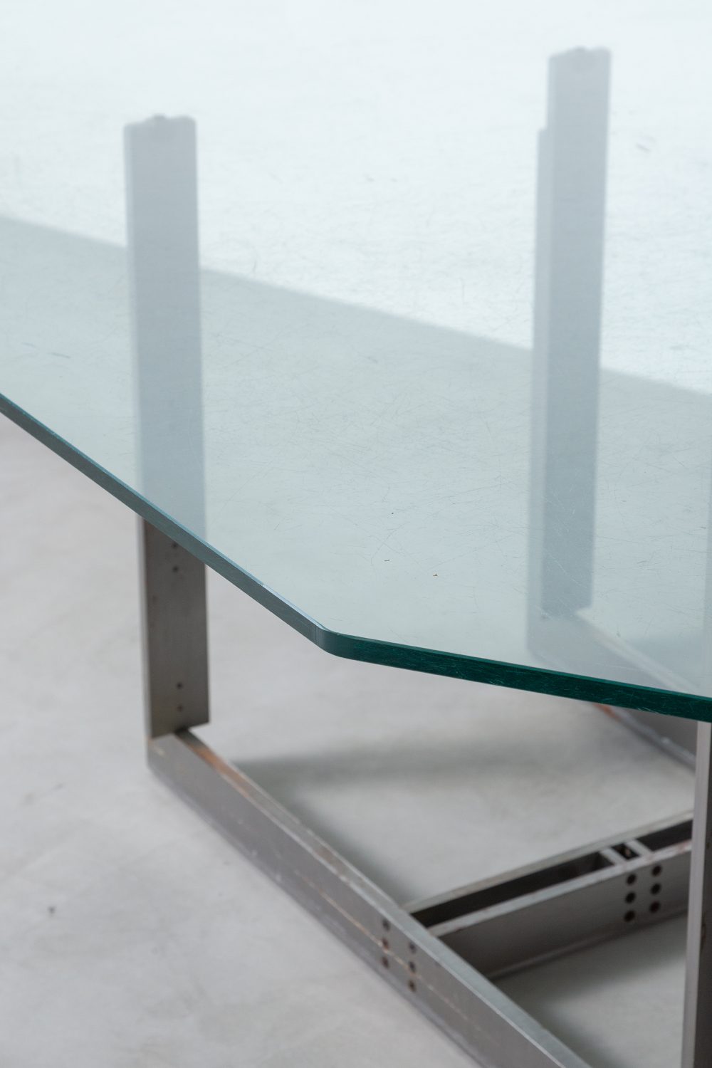 ‘Sarpi’ Dining Table by Carlo Scarpa for Simon Gavina in Metal and Glass