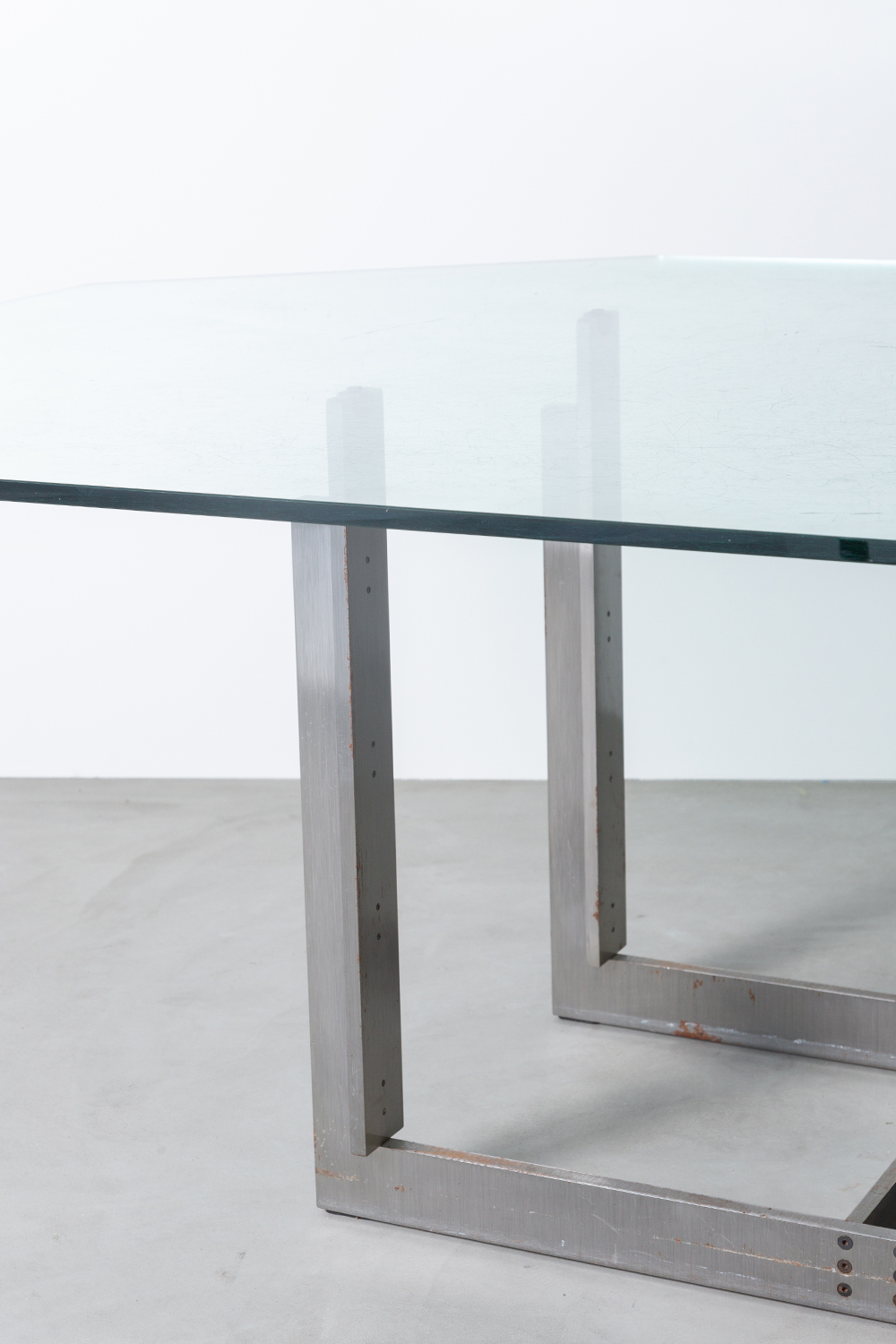 ‘Sarpi’ Dining Table by Carlo Scarpa for Simon Gavina in Metal and Glass