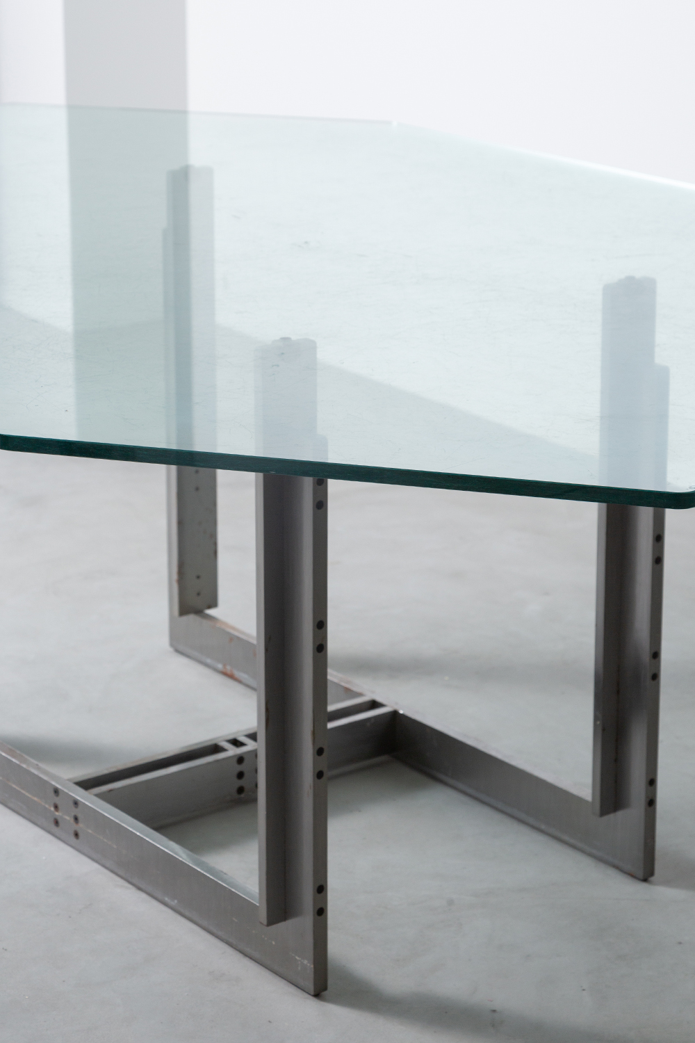 ‘Sarpi’ Dining Table by Carlo Scarpa for Simon Gavina in Metal and Glass