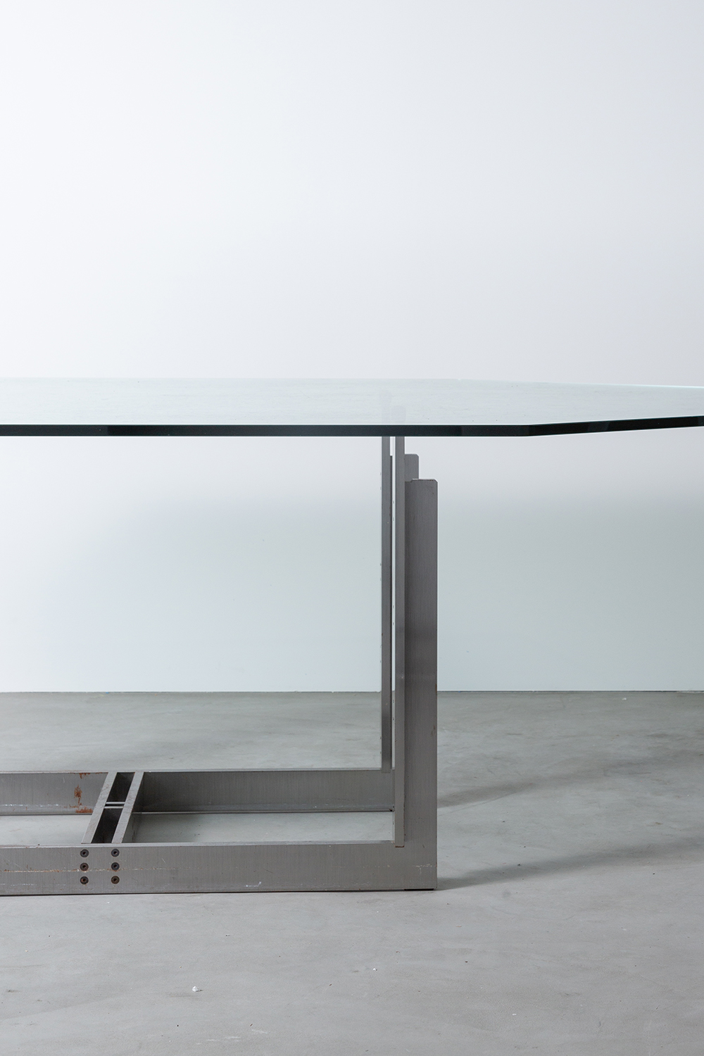 ‘Sarpi’ Dining Table by Carlo Scarpa for Simon Gavina in Metal and Glass