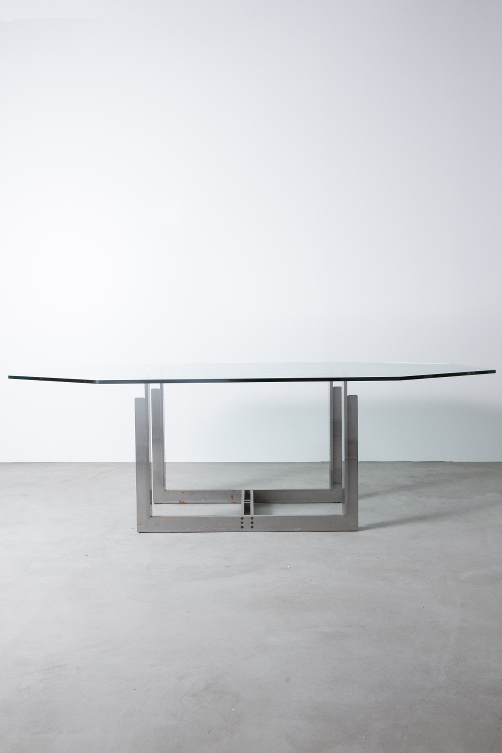 ‘Sarpi’ Dining Table by Carlo Scarpa for Simon Gavina in Metal and Glass