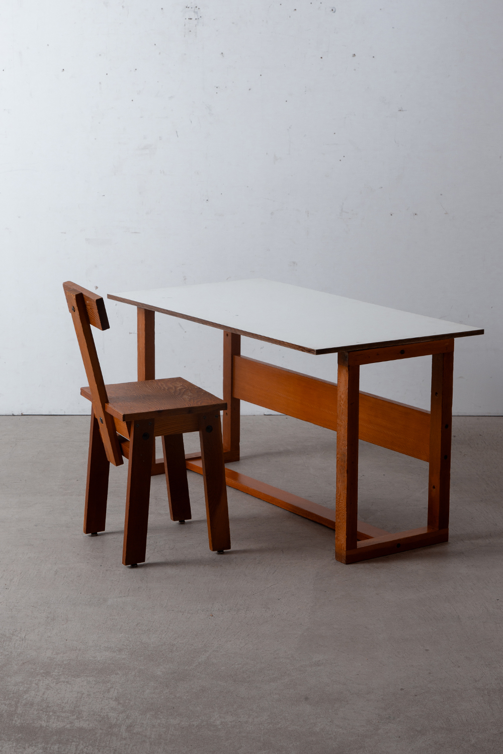 Modular Table by Pierre Guariche for la Plagne in Wood