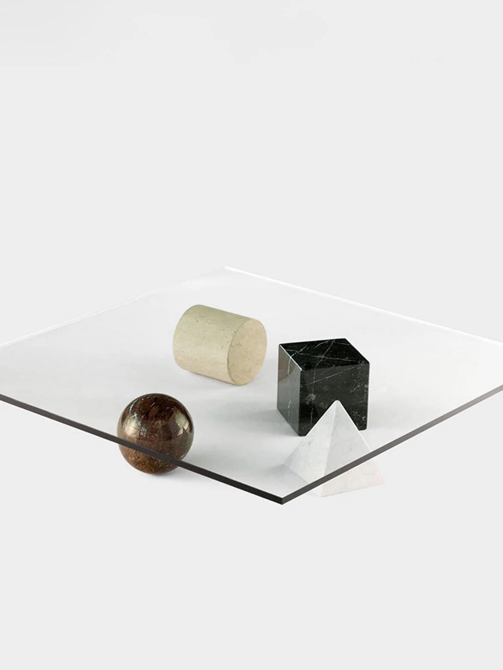 ‘Metafora’ Coffee Table by Massimo and Lella Vignelli for Martinelli Luce in Marble and Black Multi