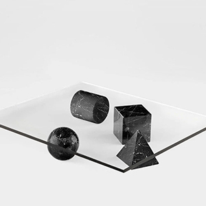 ‘Metafora’ Coffee Table by Massimo and Lella Vignelli for Martinelli Luce in Marble and Black 120 × 80cm