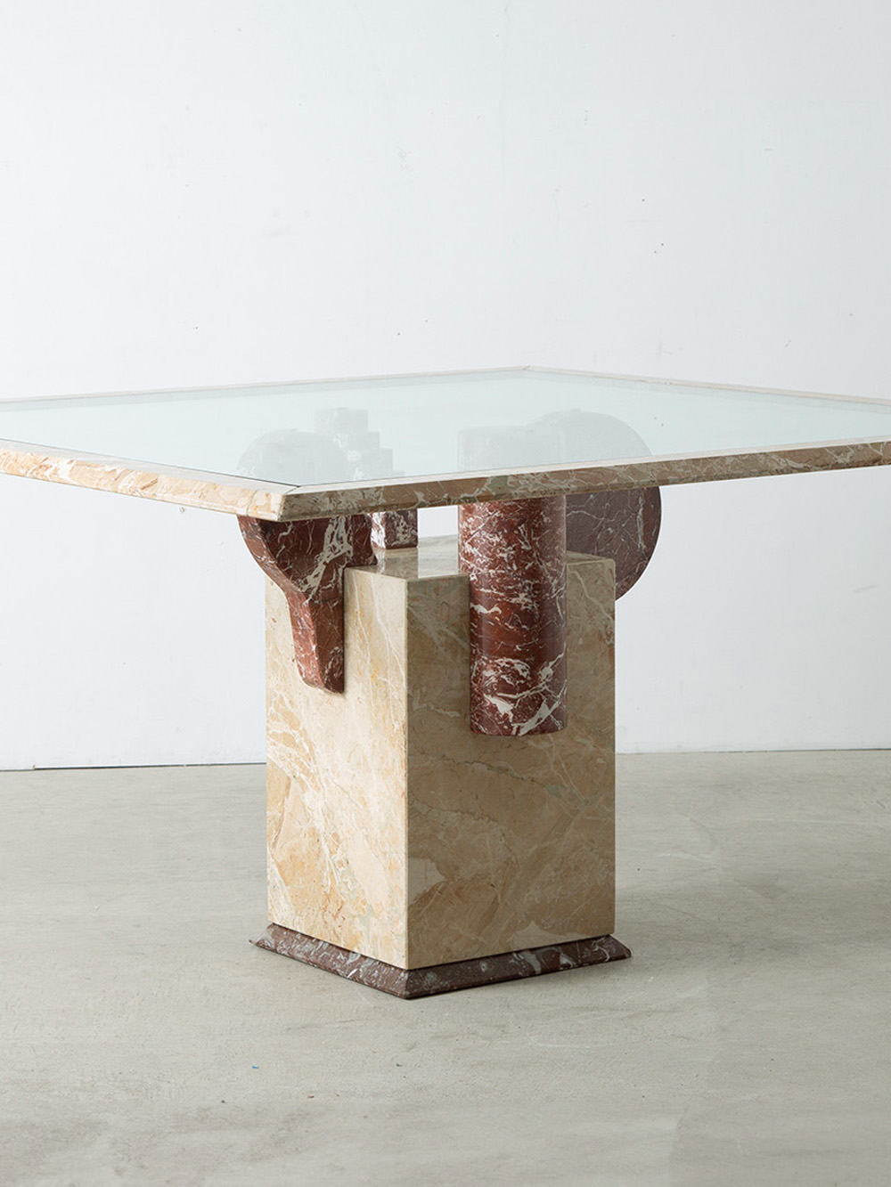 ‘BRUGIANA’ Dining Table by Pier Alessandro Giusti & Egidio Di Rosa for UP&UP in Marble and Glass