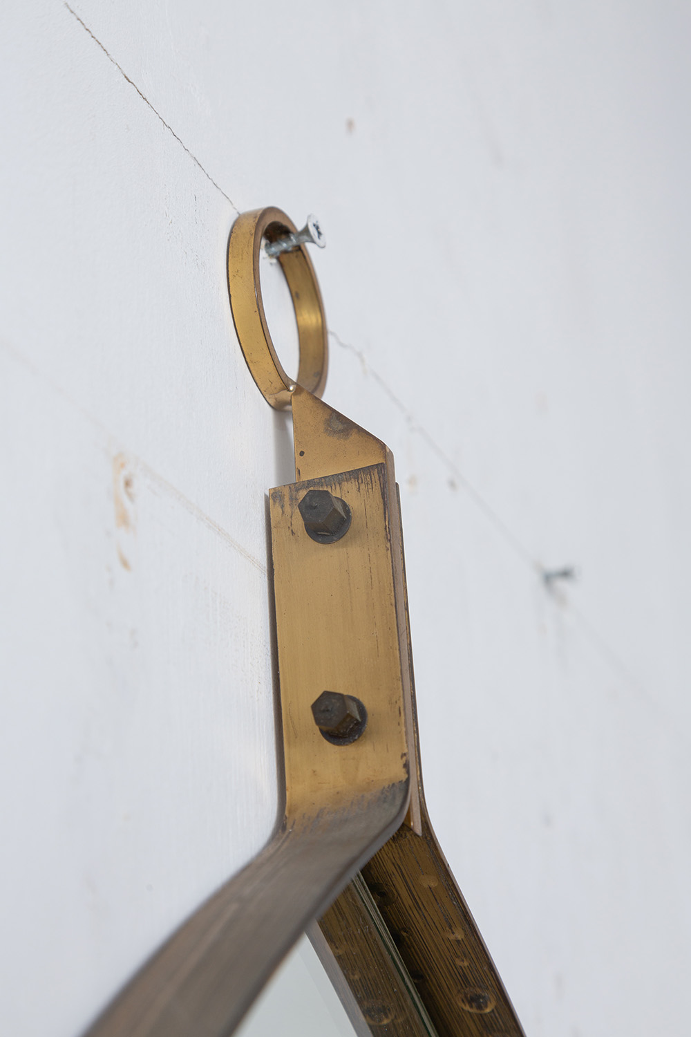 Italian Vintage Wall Mirror in Brass