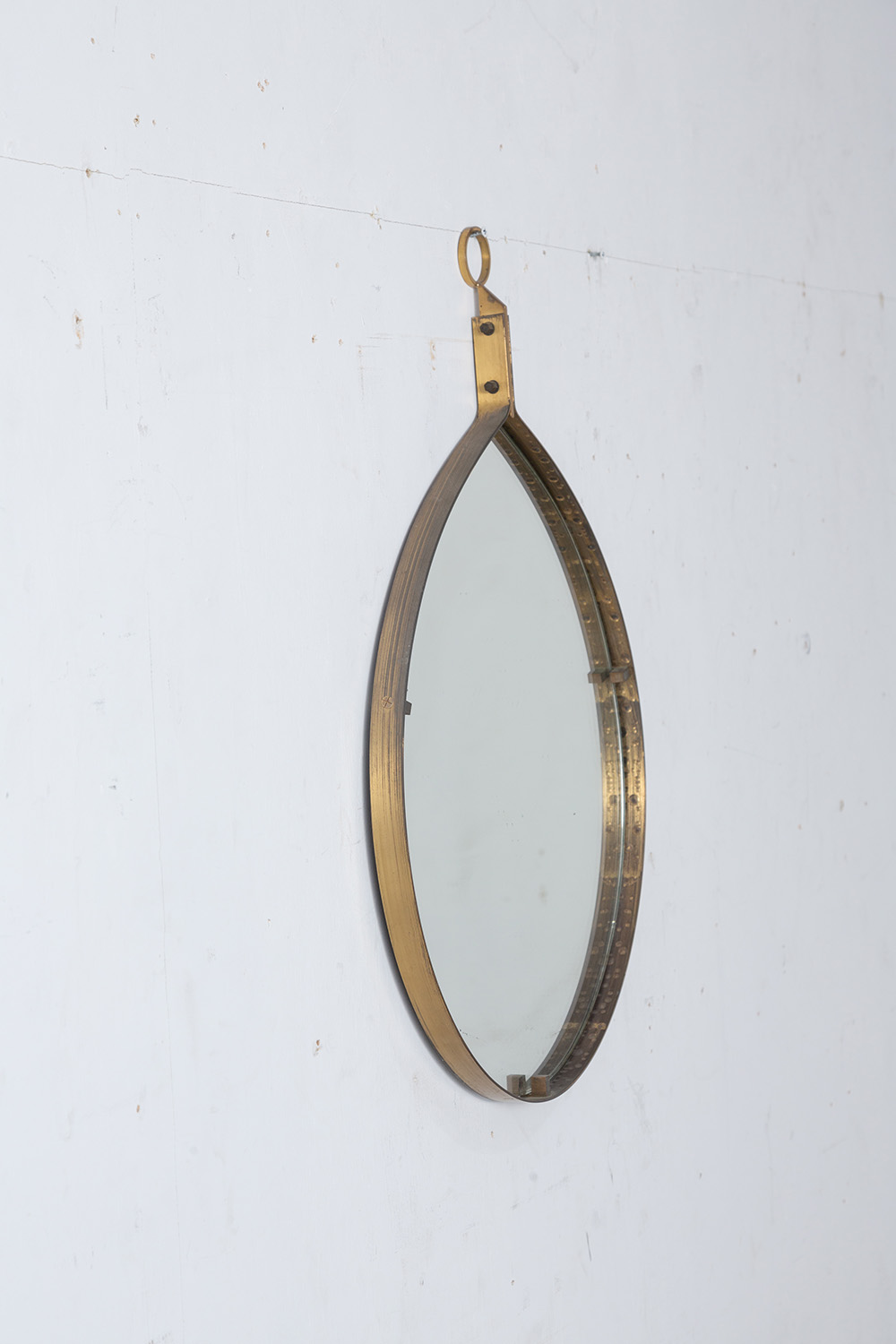 Italian Vintage Wall Mirror in Brass