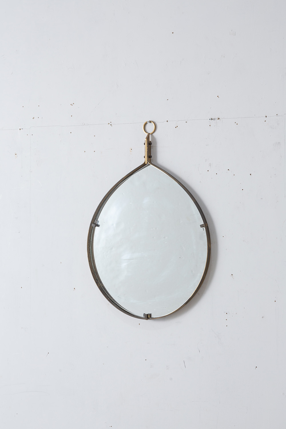 Italian Vintage Wall Mirror in Brass