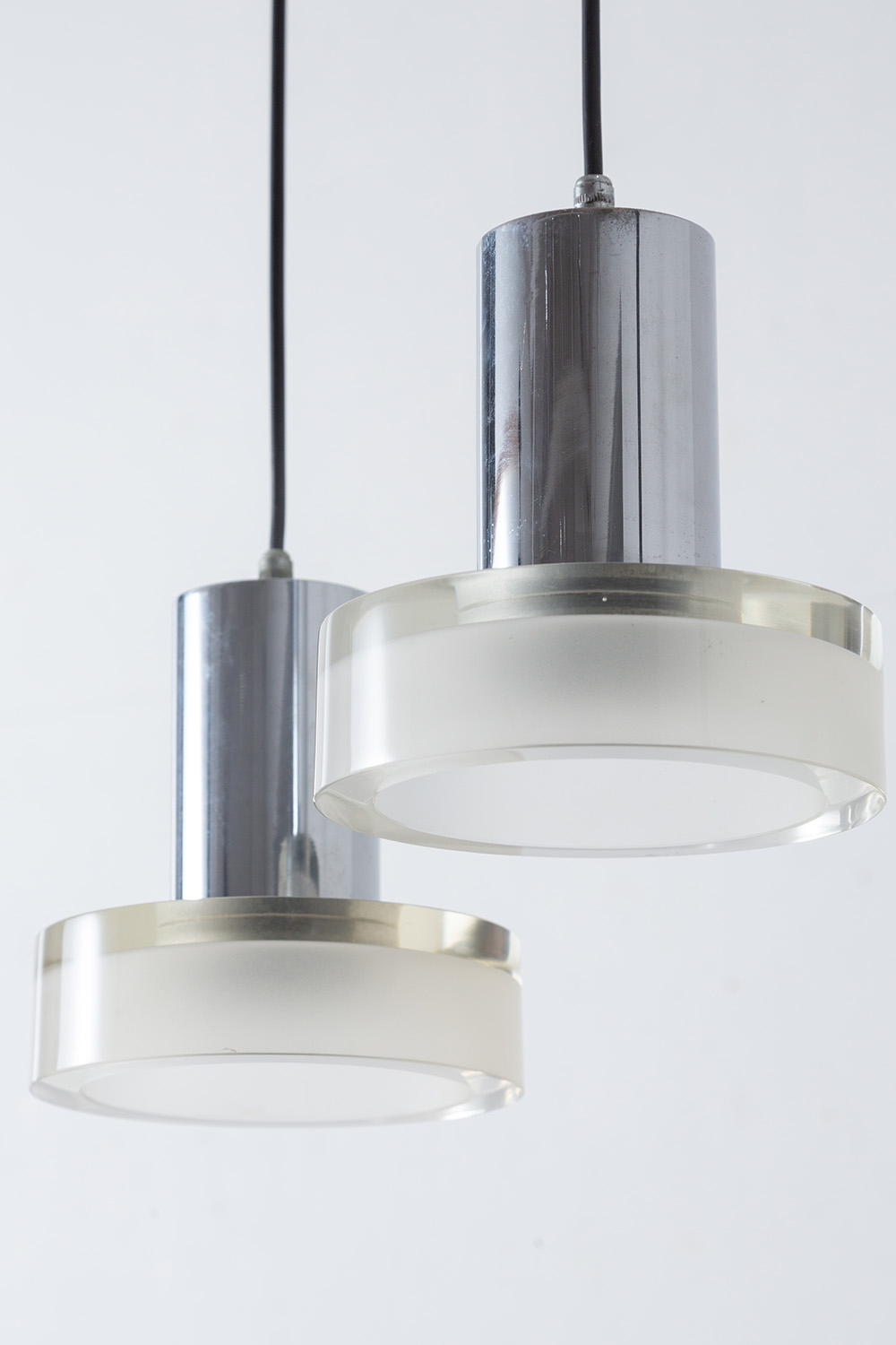 Suspension Lamp by Flavio Poli in Glass and Steel