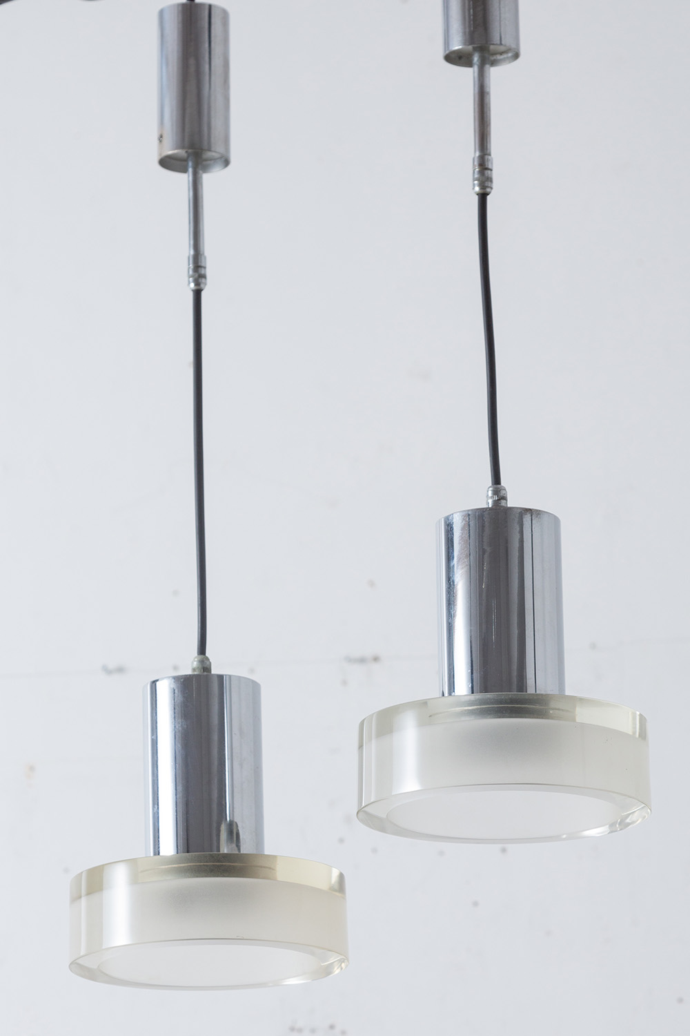 Suspension Lamp by Flavio Poli in Glass and Steel