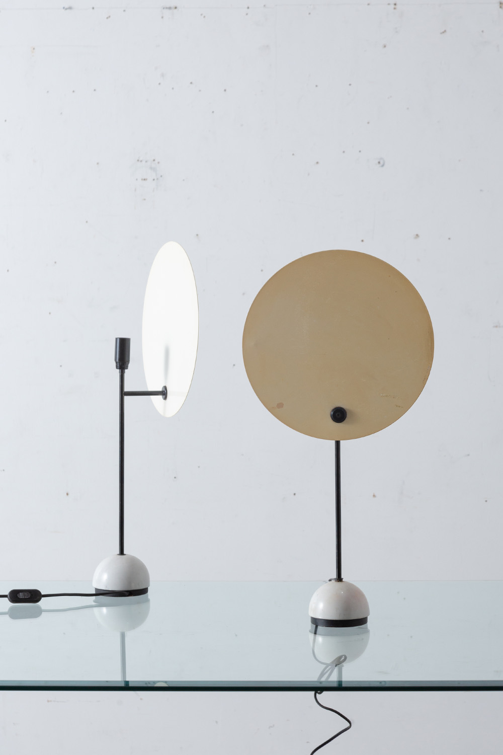 ‘Kuta’ Table Lamp by Vico Magistretti for Oluce in Marble and Metal